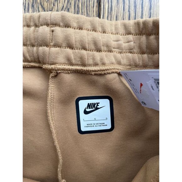 Nike Tech Fleece Joggers Size Large Womens Mid Rise Sportswear Flax Brown $120 - Picture 3 of 6